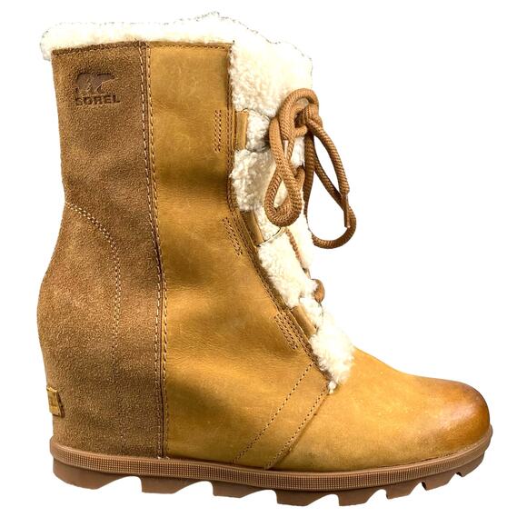 Sorel Women’s Joan Of Arctic Wedge II Brown Shearling Boots Size US 11 - Picture 1 of 10